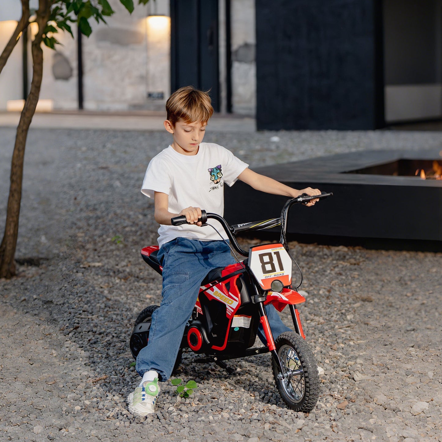 electric motorcycle-red
