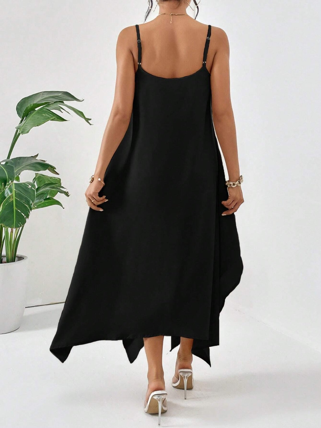 Scoop Neck Midi Cami Dress - MONLANE