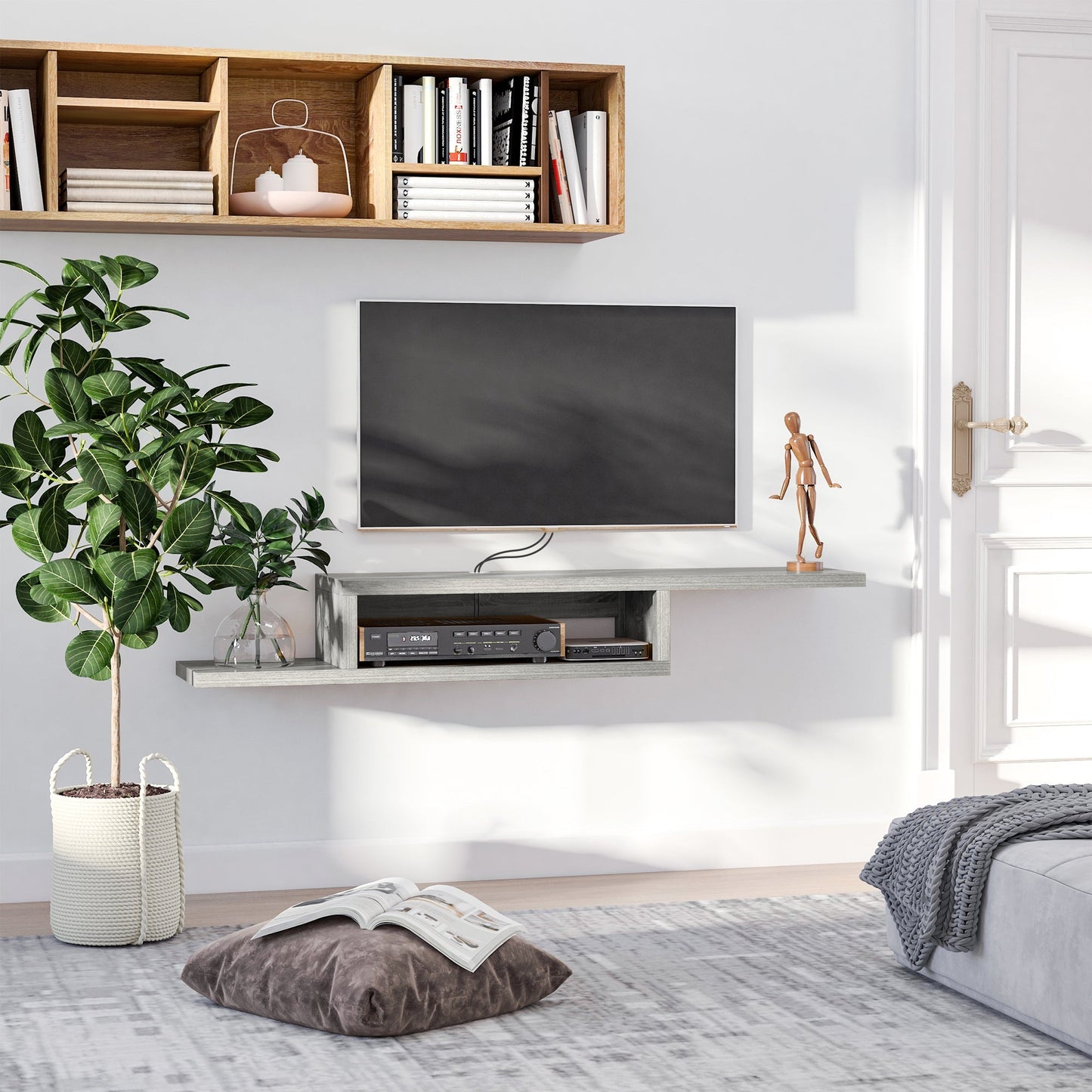 2 Tier Wall Mounted TV Stand