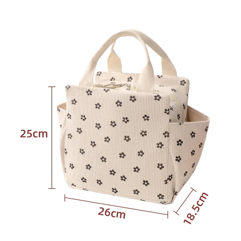 Corduroy Thermal Insulation Lunch Box