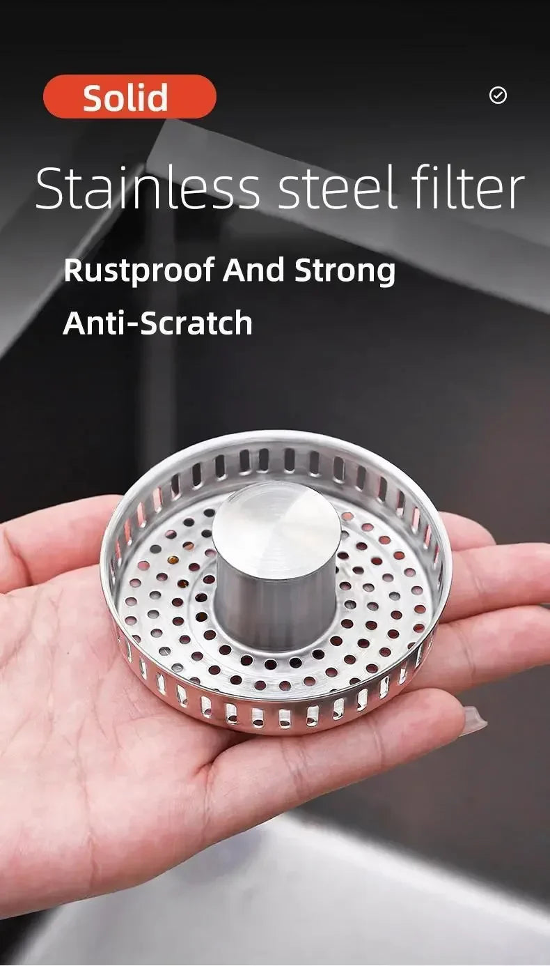 3-in-1 Stainless Steel Kitchen Sink Strainer
