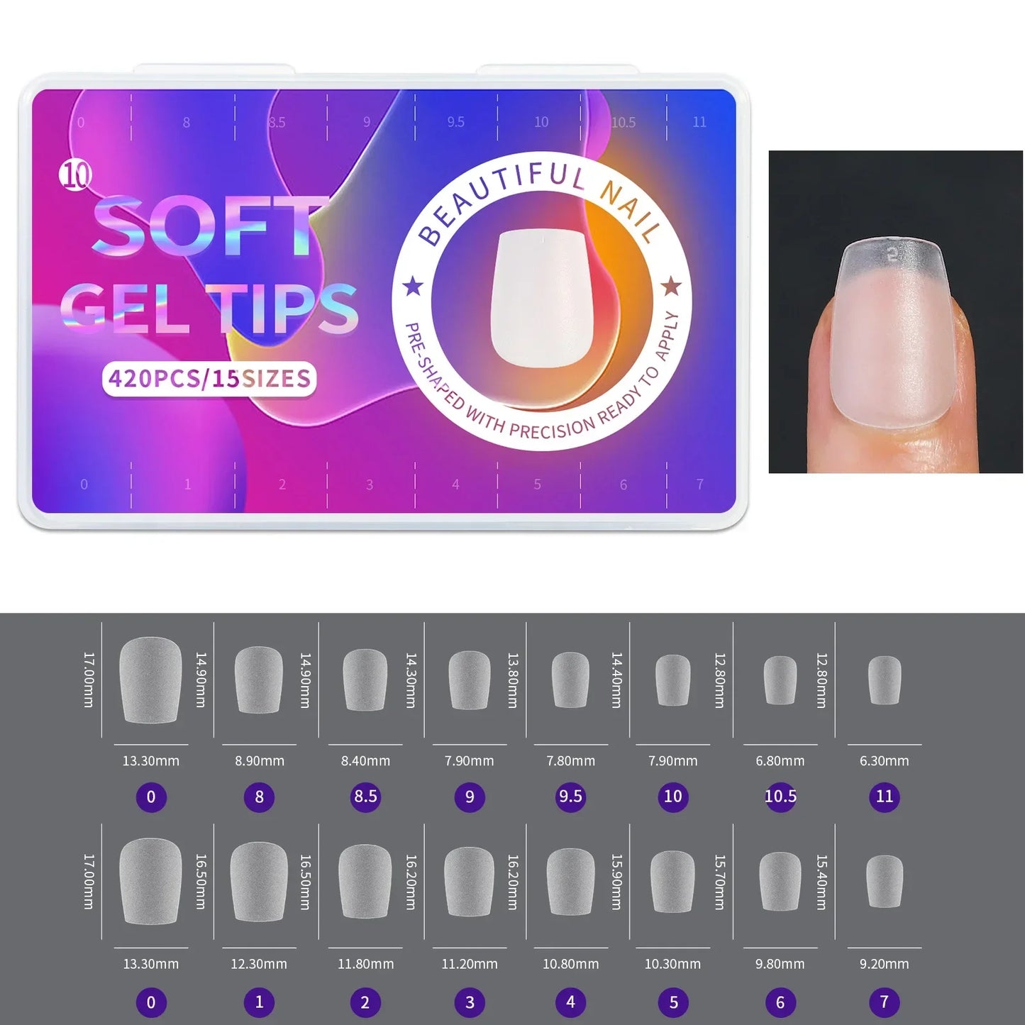 Frosted Press On Acrylic Nails