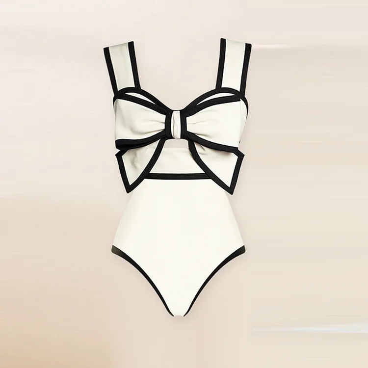 Red Retro One Piece Swimsuit - MONLANE
