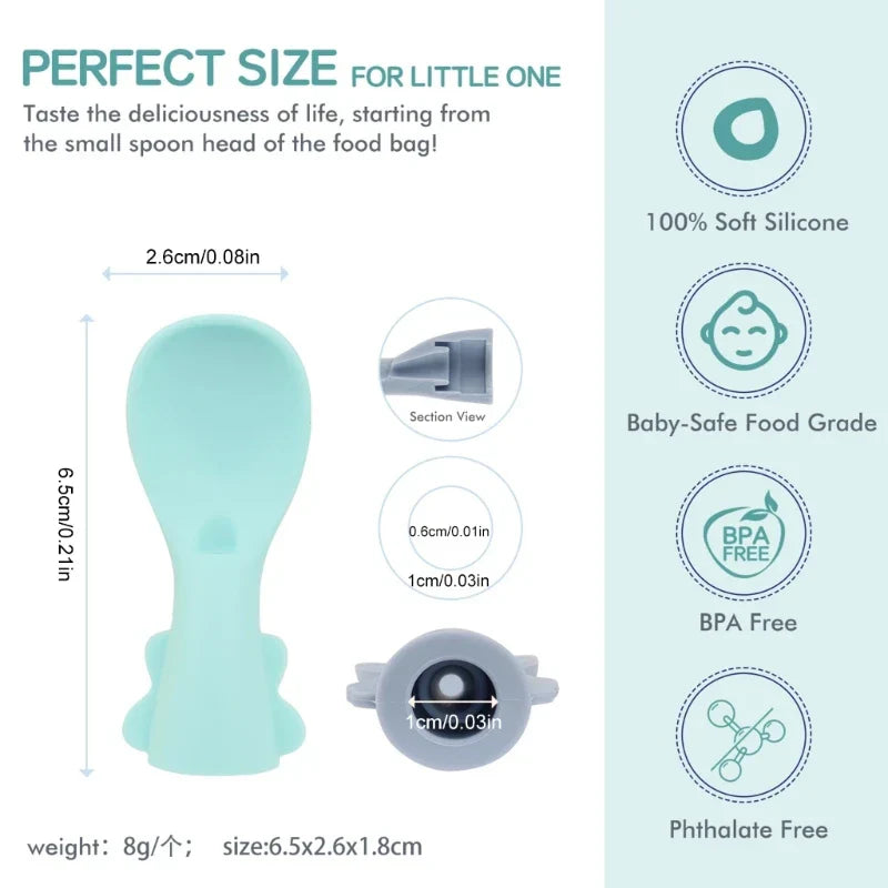 5 Pcs Soft Flexible Silicone Baby Spoons - MONLANE