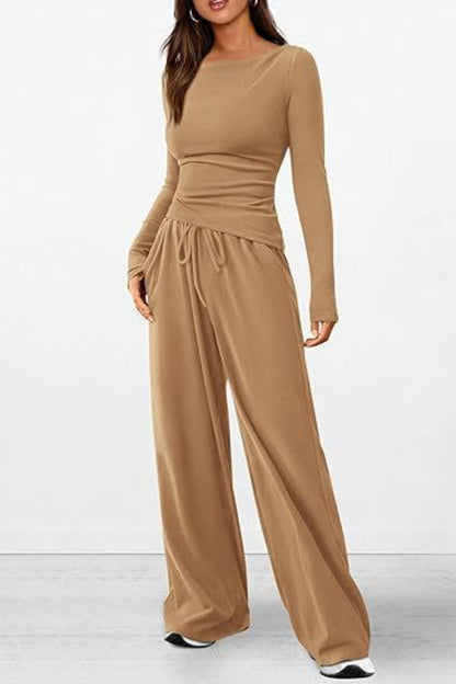 Long Sleeve Top Pants Set - MONLANE