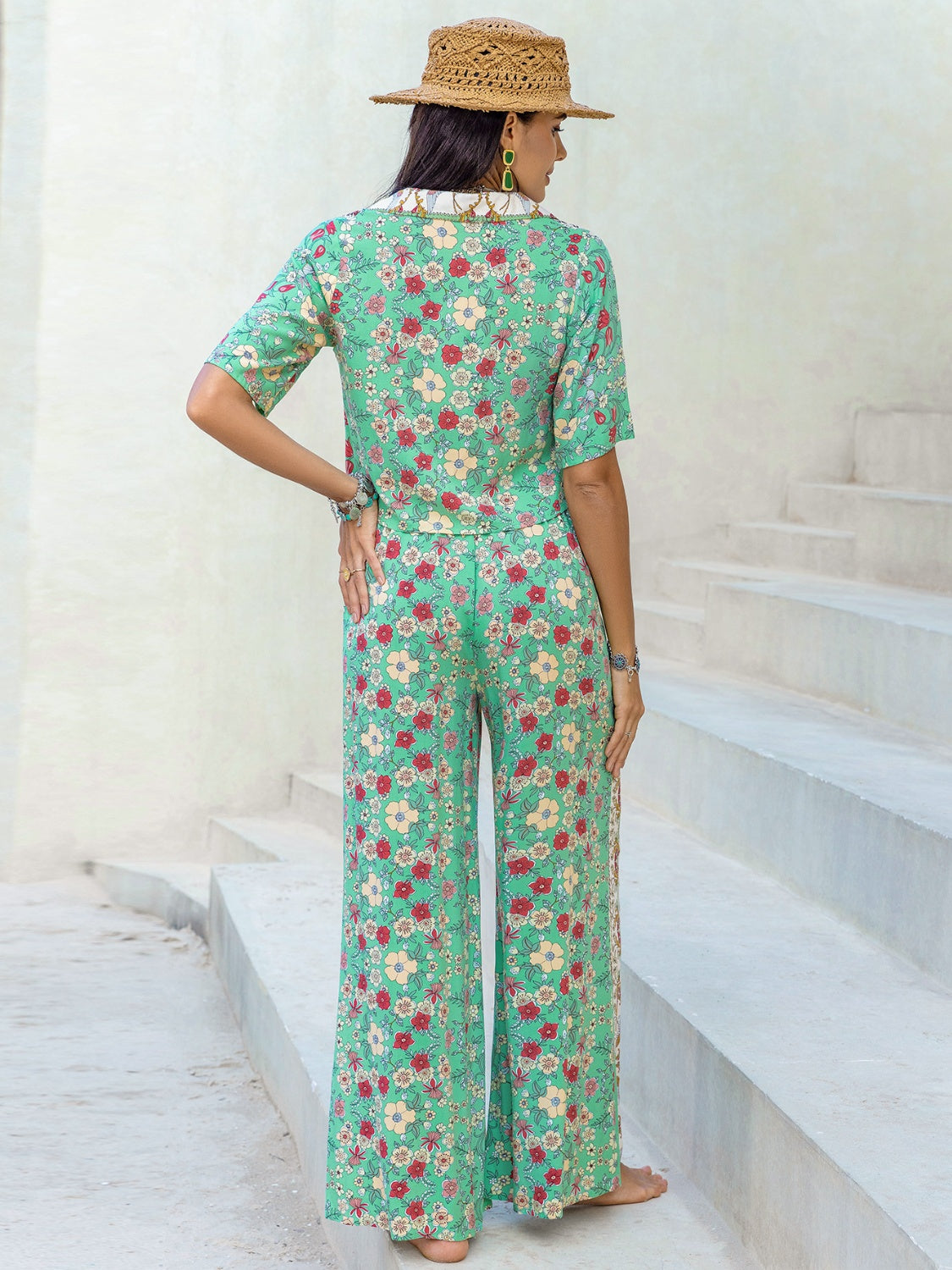 Floral Printed Pants Set