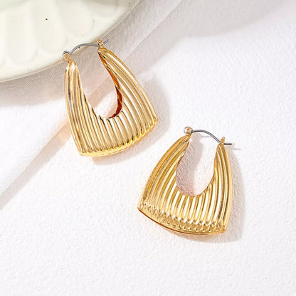 18K Gold-Plated Triangular Hoop Earrings