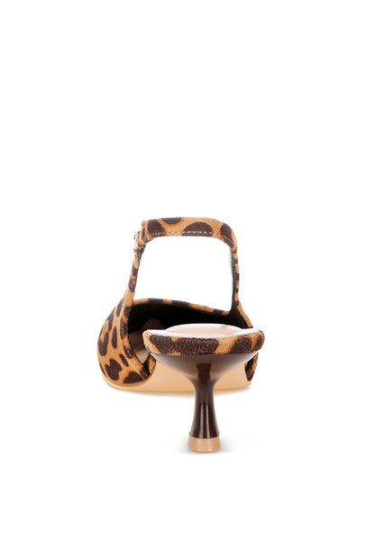 Inana Leopard Slingback Kitten Heels