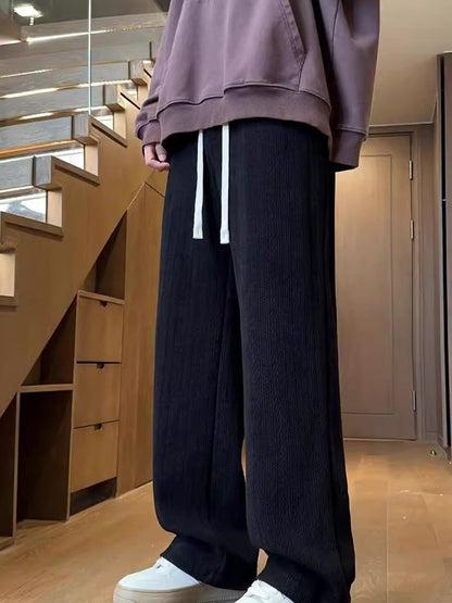 Men's Plus Size Texture Wide Leg Pants