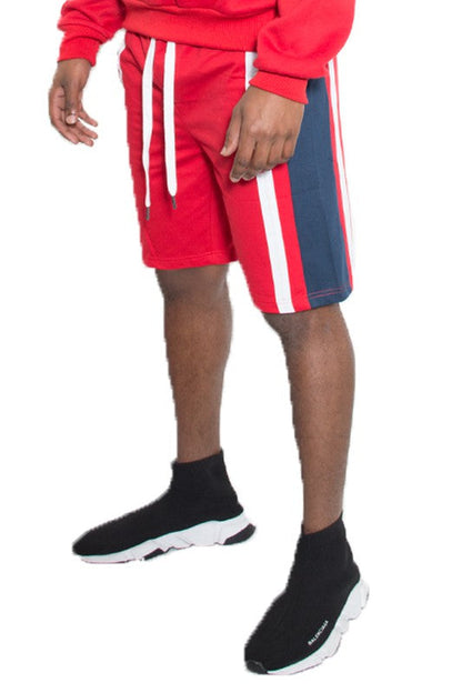 Mens Color Block Sweat Shorts