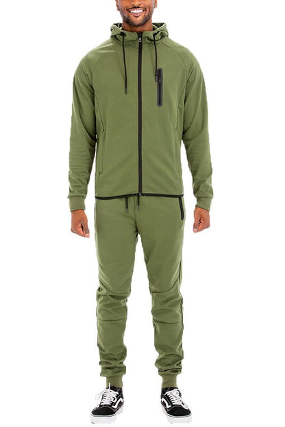 Men's Full Zip Sweat Pant Sweat Set - MONLANE