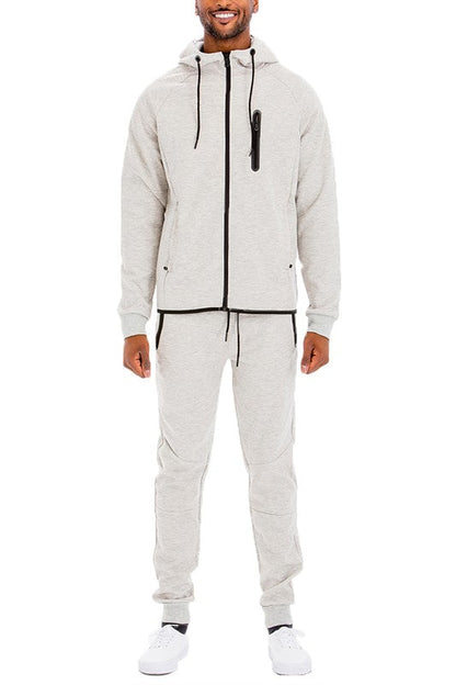 Men's Full Zip Sweat Pant Sweat Set - MONLANE