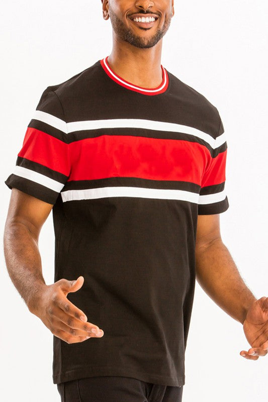 THREE STRIPE COTTON TSHIRT