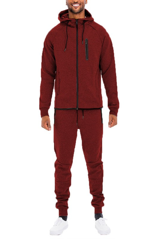 Men's Full Zip Sweat Pant Sweat Set - MONLANE