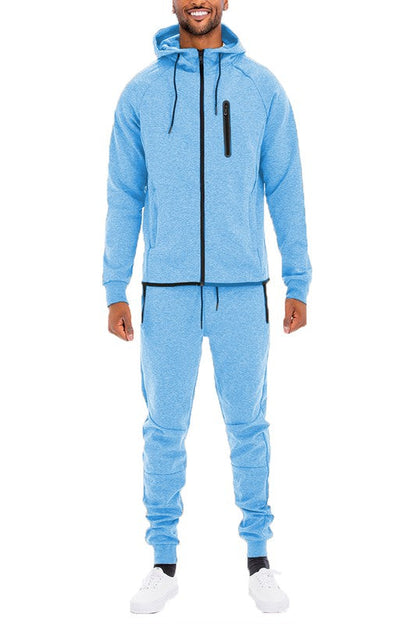 Men's Full Zip Sweat Pant Sweat Set - MONLANE