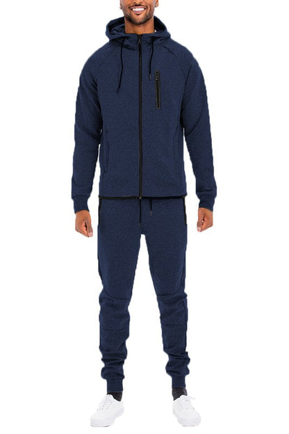 Men's Full Zip Sweat Pant Sweat Set - MONLANE