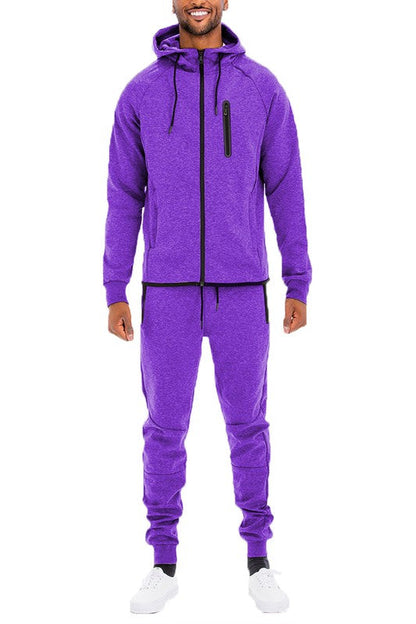 Men's Full Zip Sweat Pant Sweat Set - MONLANE