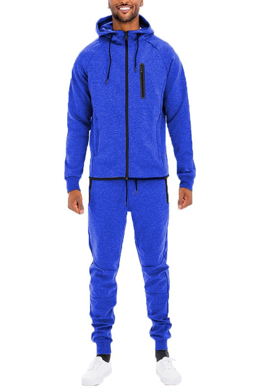 Men's Full Zip Sweat Pant Sweat Set - MONLANE