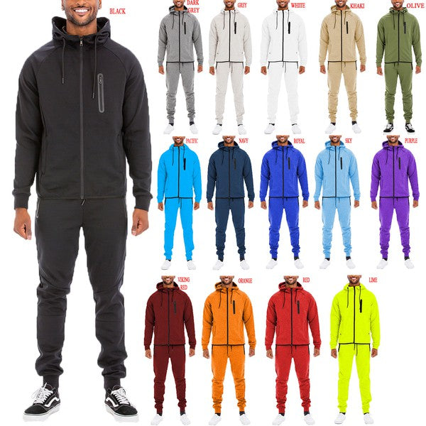 Men's Full Zip Sweat Pant Sweat Set - MONLANE