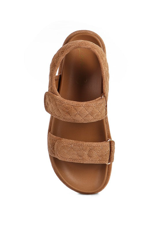 QUILTED PLATFORM SANDALS