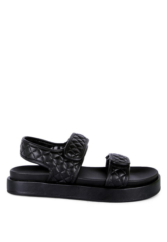 QUILTED PLATFORM SANDALS