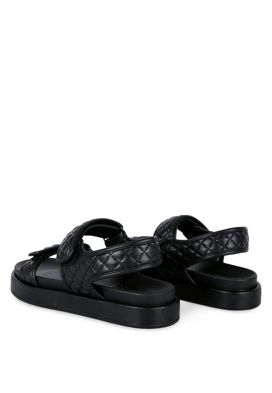 QUILTED PLATFORM SANDALS