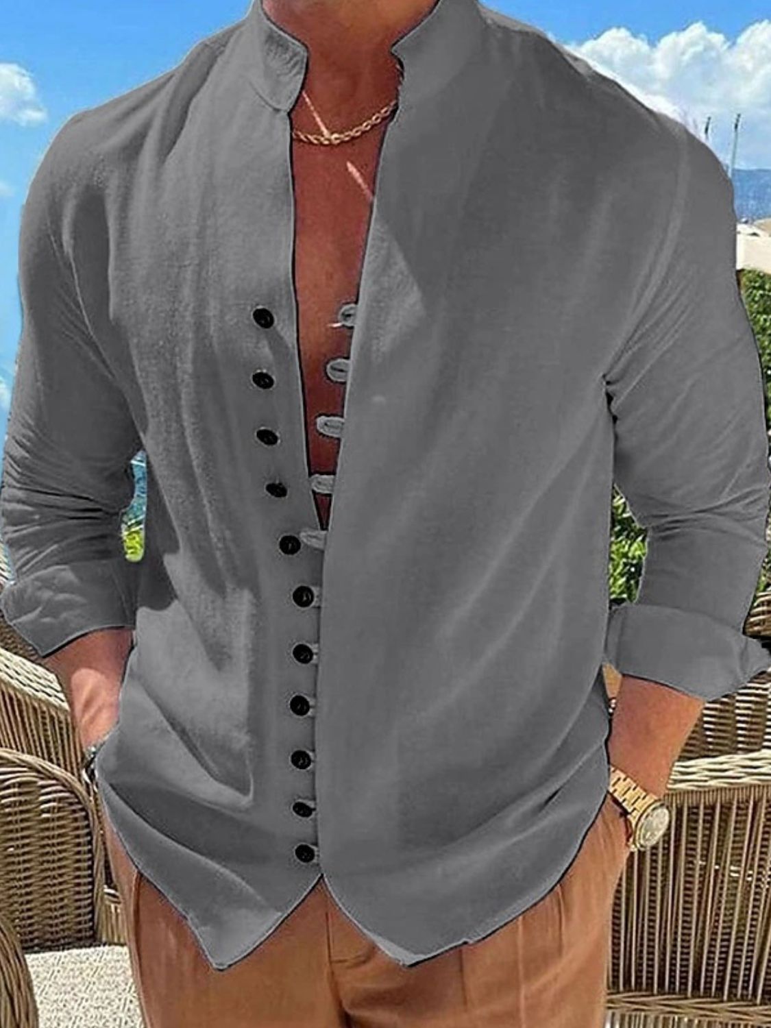 Men's Full Size Long Sleeve Shirt