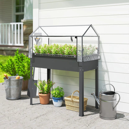 Garden Bed with Mini Greenhouse
