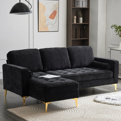 3-Seater With Footstool Chenille Rhombus