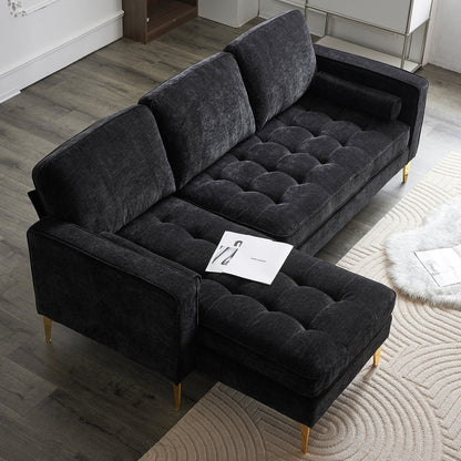 3-Seater With Footstool Chenille Rhombus