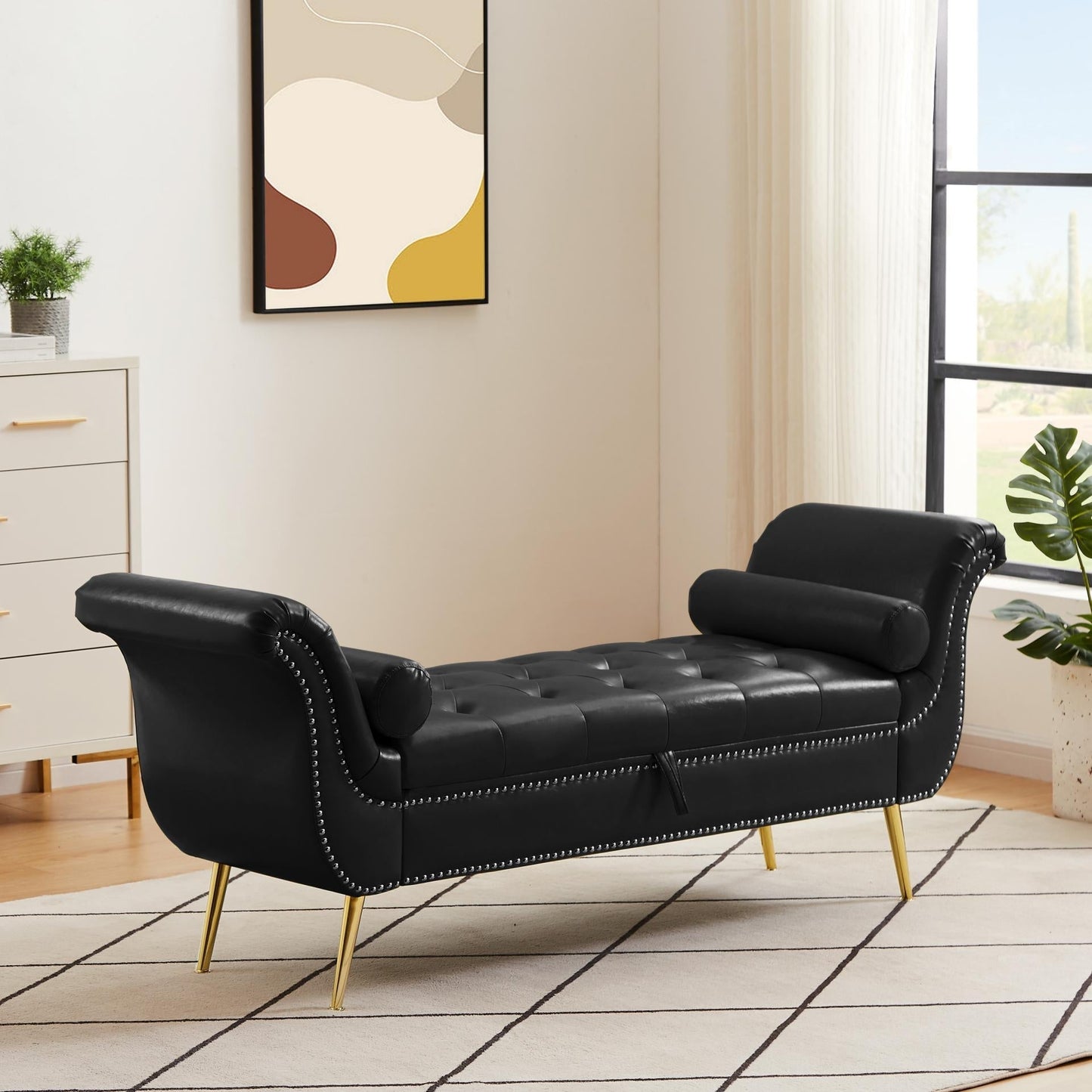 Upholstered Bedroom Lounge Ottoman