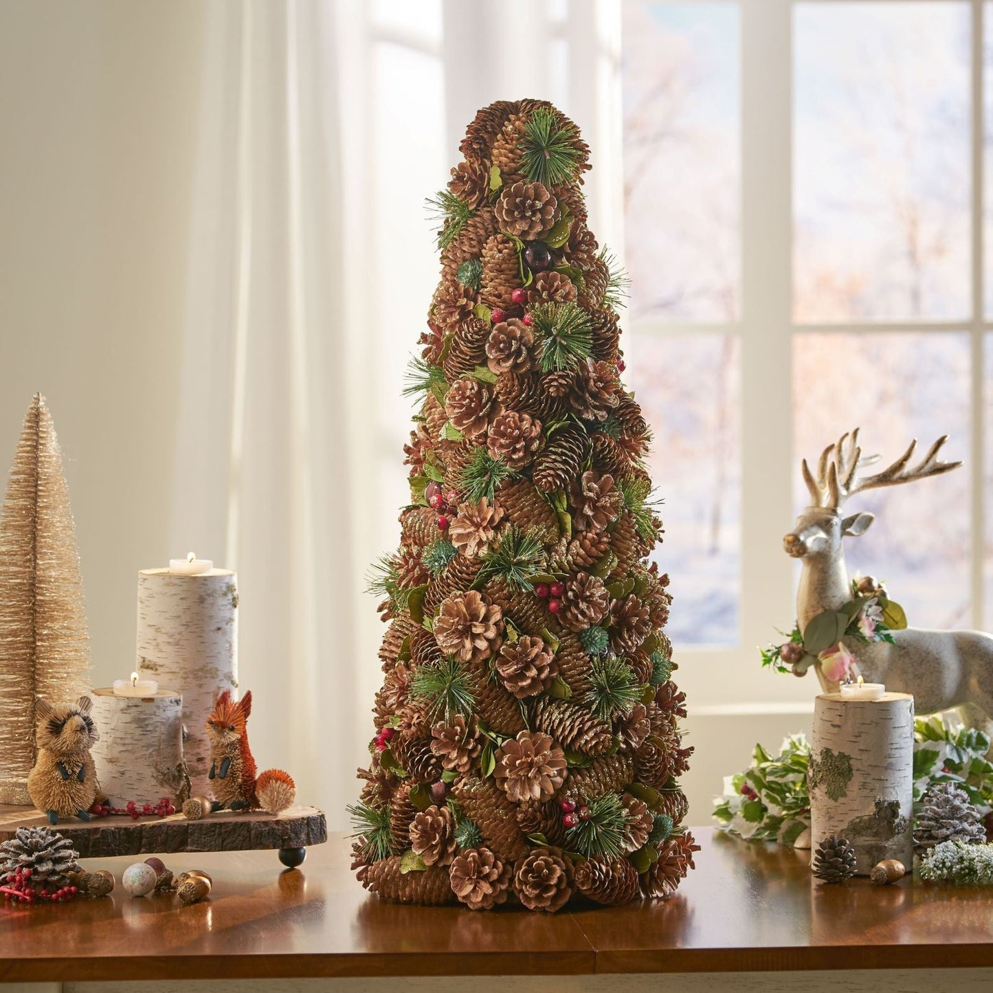 Pine cone table top tree