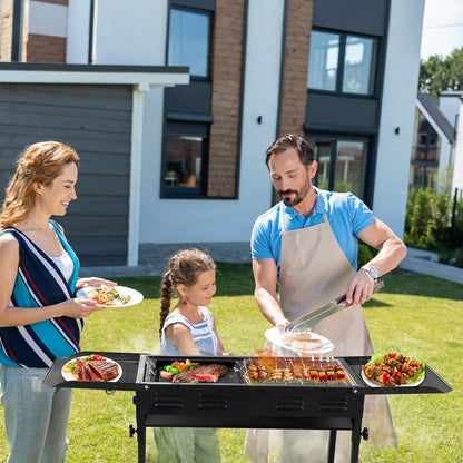 Portable Charcoal Grills for Outdoor BBQ, Foldable Kabob Barbecue Grill for Camping