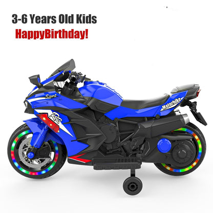 Kids Blue Bluetooth Ride On Motorcycle - MONLANE