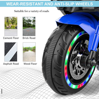 Kids Blue Bluetooth Ride On Motorcycle - MONLANE