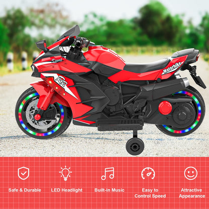 Kids Red Bluetooth Ride On Motorcycle - MONLANE