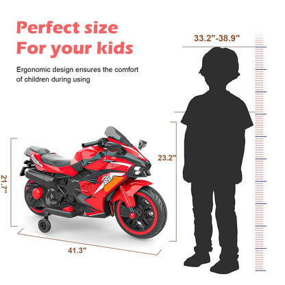 Kids Red Bluetooth Ride On Motorcycle - MONLANE