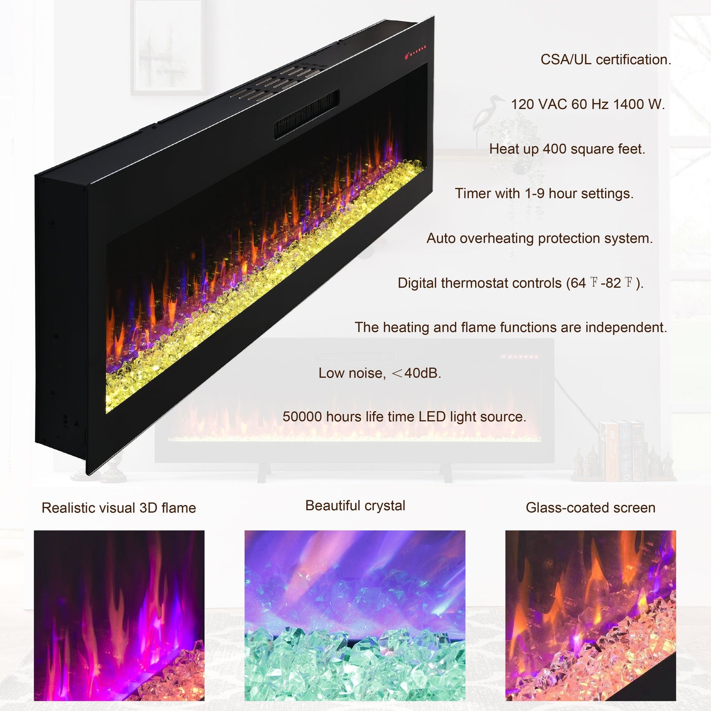 Electric Wall Mounted Fireplace