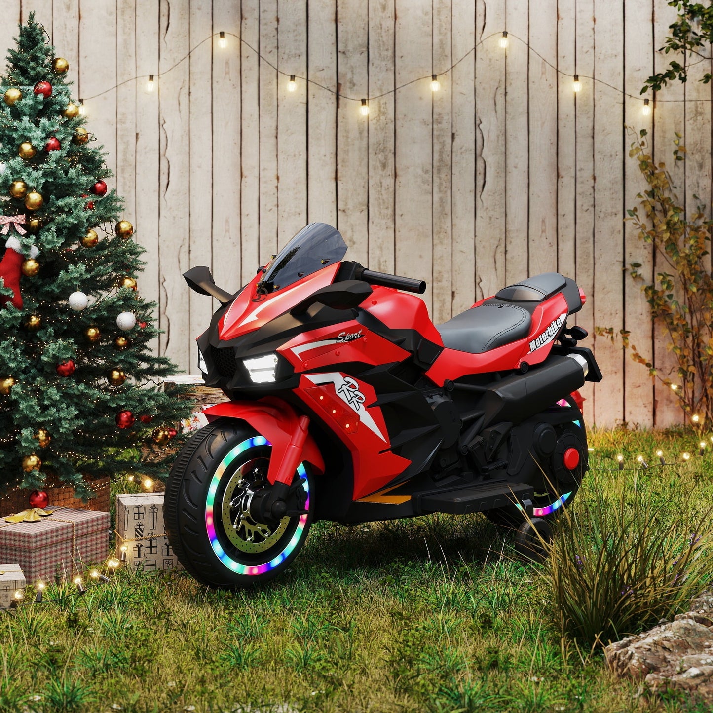 Kids Red Bluetooth Ride On Motorcycle - MONLANE
