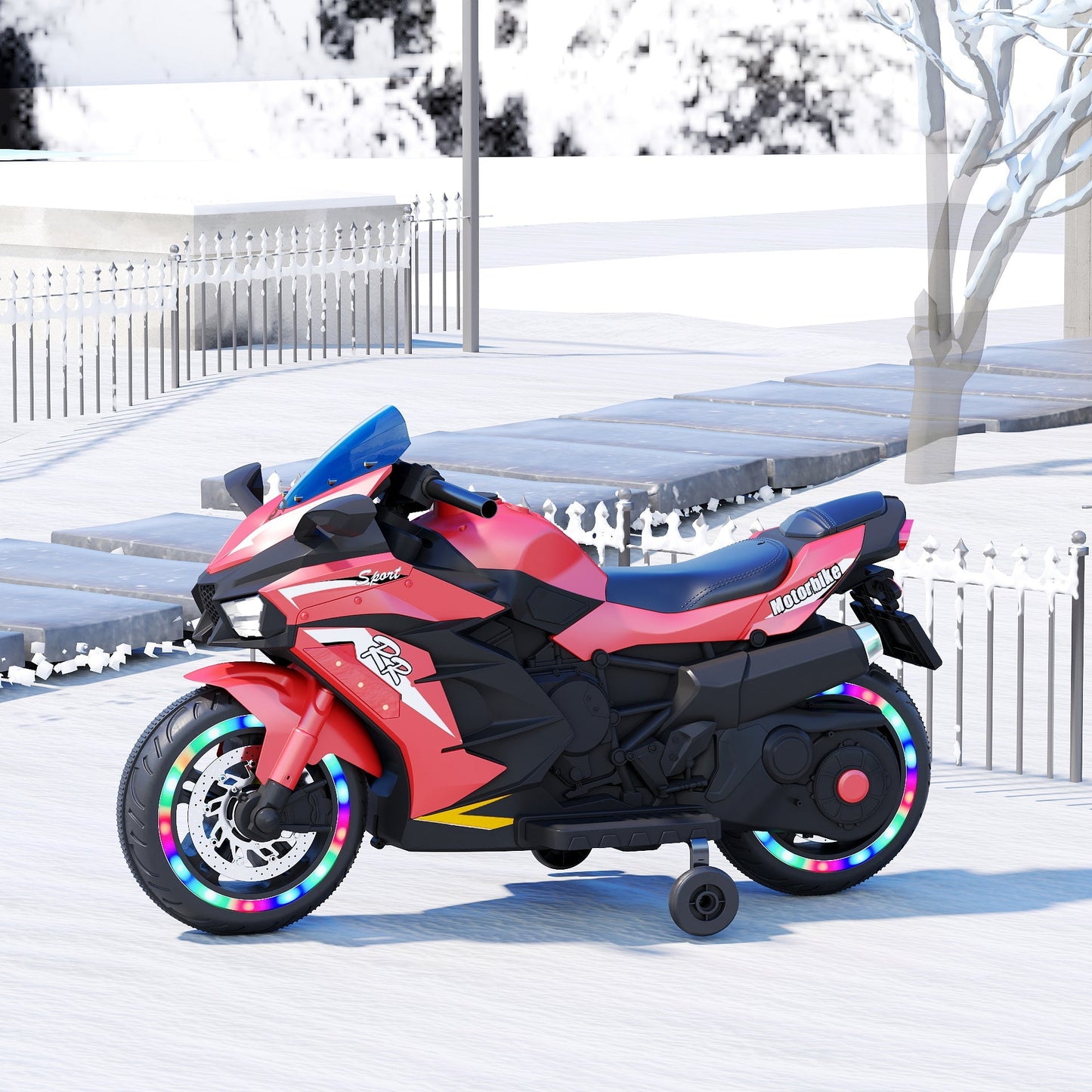 Kids Red Bluetooth Ride On Motorcycle - MONLANE