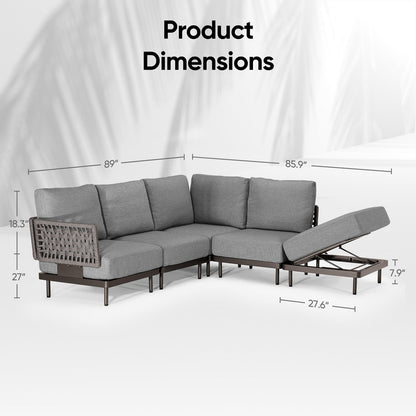 Patio Sofa and Adjustable Recliner