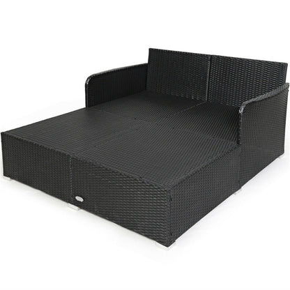 Gray Outdoor Rattan Daybed