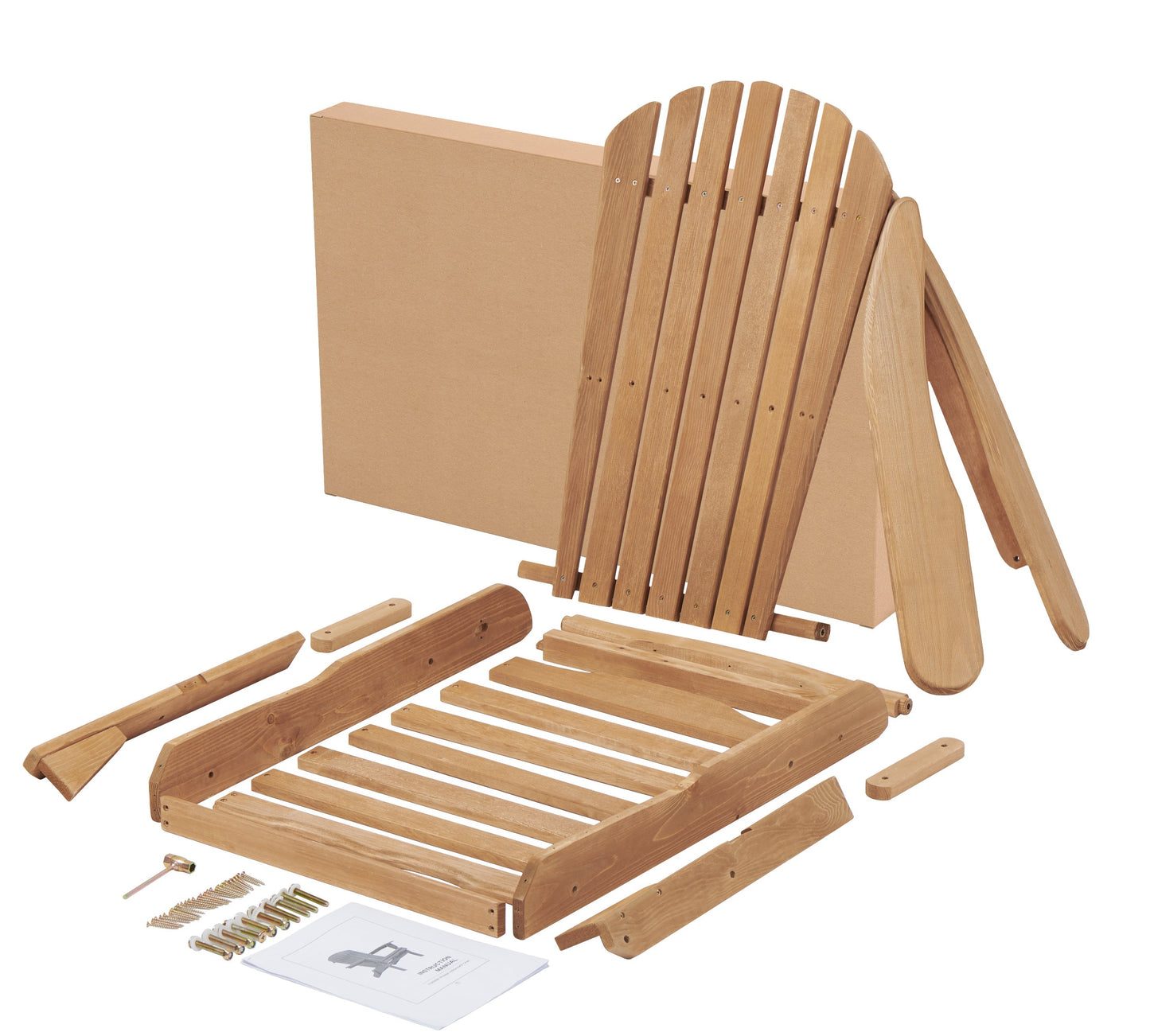 Wooden Outdoor Folding Adirondack Chair Set