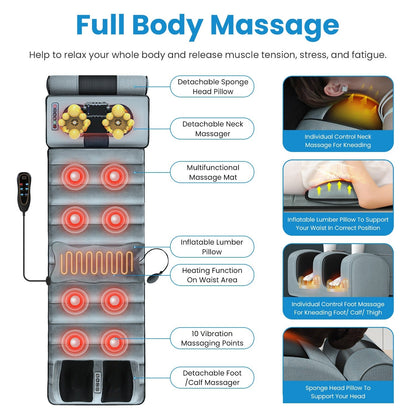 Full Body Electric Massage Mat with Heat - MONLANE