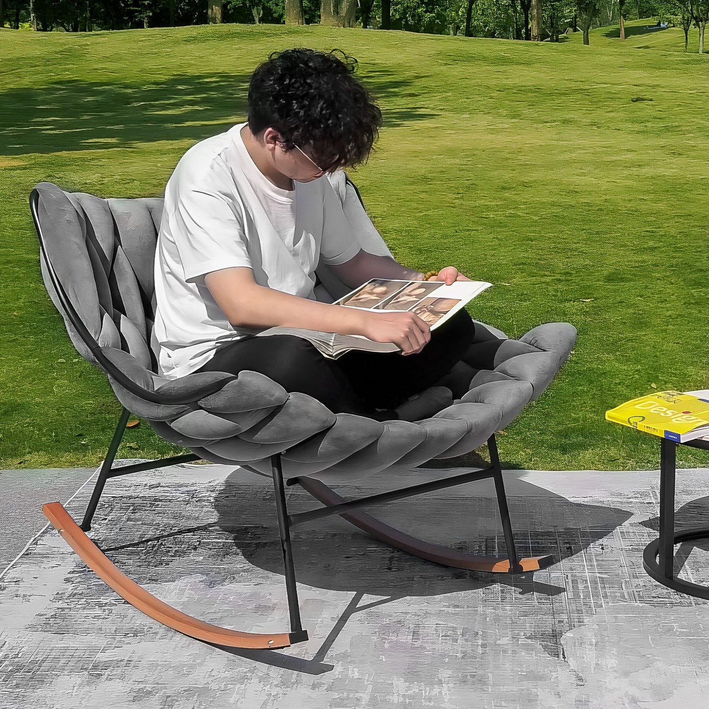 Outdoor Patio Egg Rocking Chair