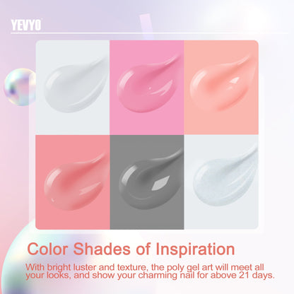 6 PCS Poly Gel Nail Kit with UV Lamp - MONLANE