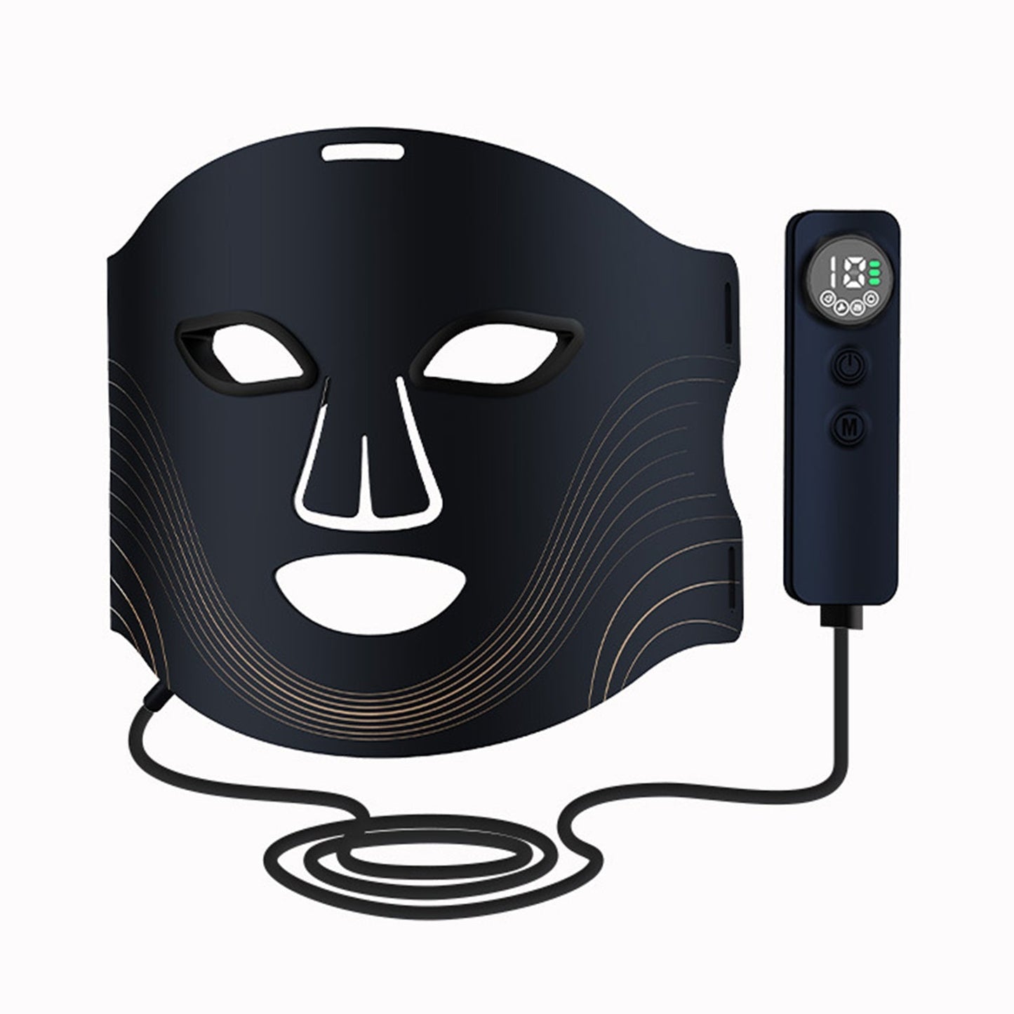 Cordless LED Face Mask for Wrinkle & Acne- Black - MONLANE