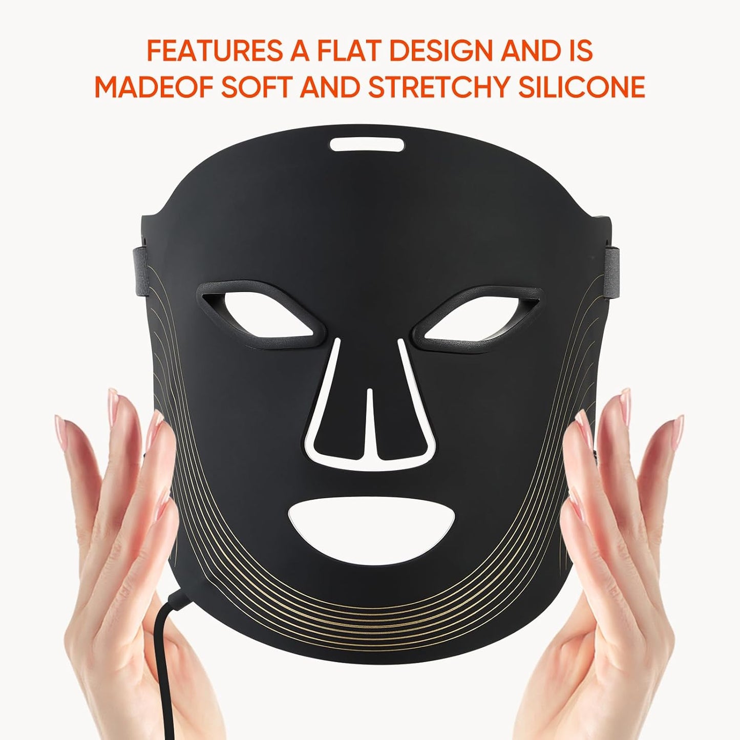 Cordless LED Face Mask for Wrinkle & Acne- Black - MONLANE
