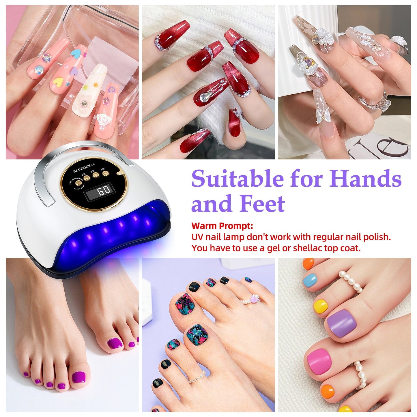 180W UV LED Nail Lamp - White