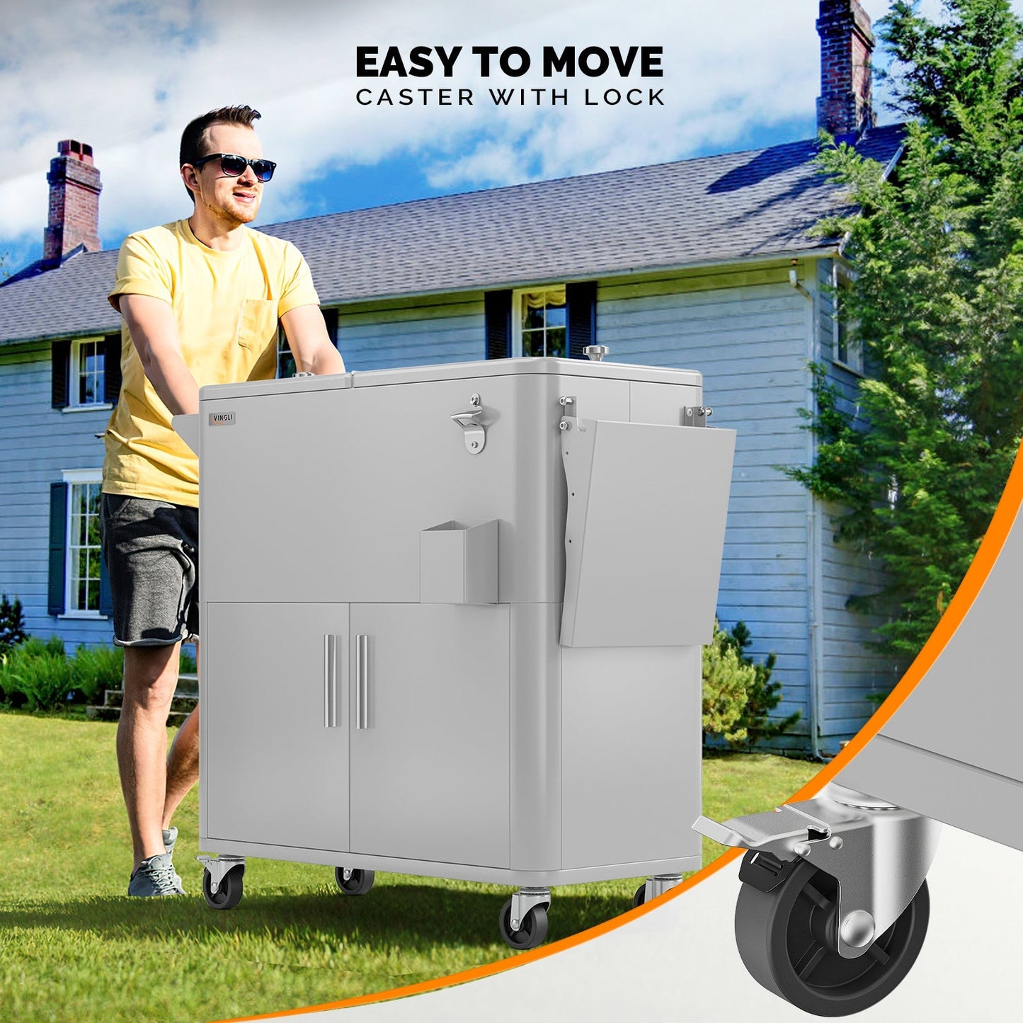 80QT COOLER CART